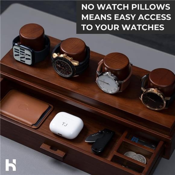 Watch Holder And Display Case/Box Organizer with Drawer for Accessories - Wooden - Picture 6 of 6